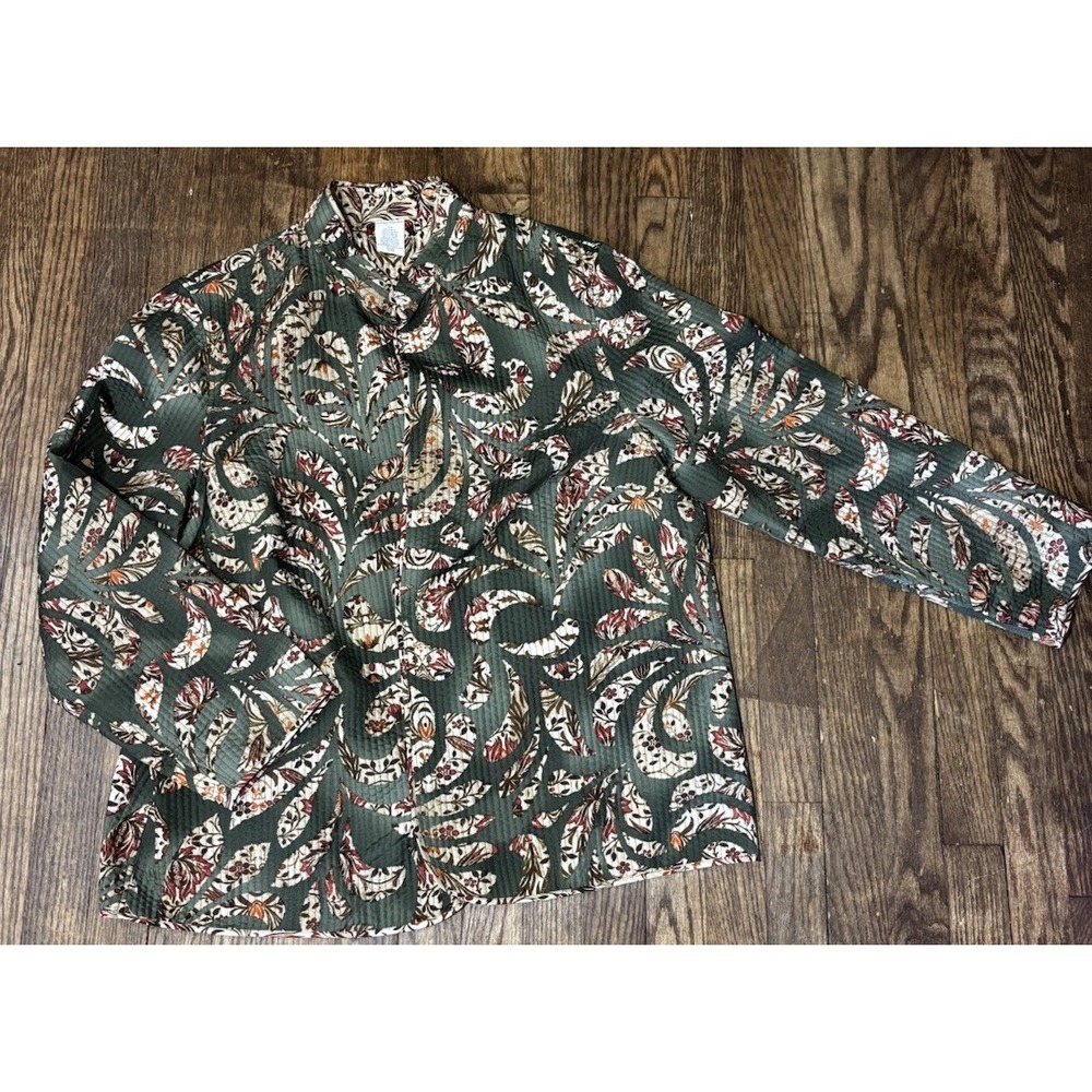🍁Alfred Dunner Fall‎ Women's Floral Blazer Long Sleeves Sz 18W- Reversible
